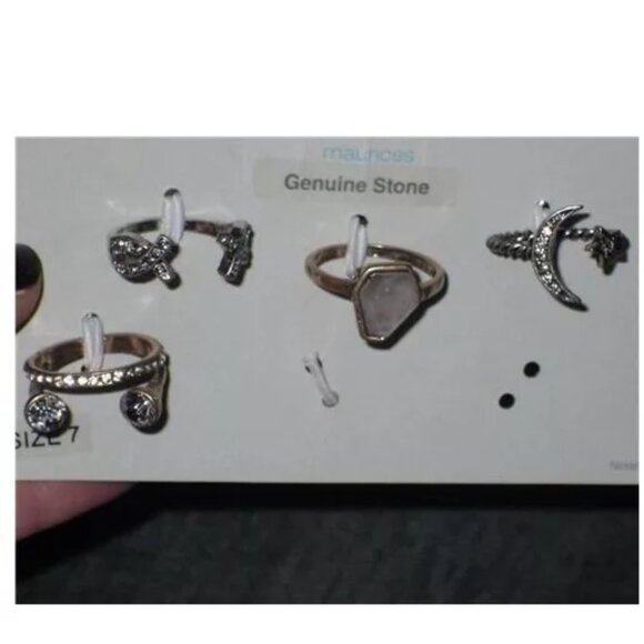 New Lot 6 PC Maurices Necklace Ring Moon Star Rhinestone X Size 7 Arrowhead Torq - Picture 11 of 12